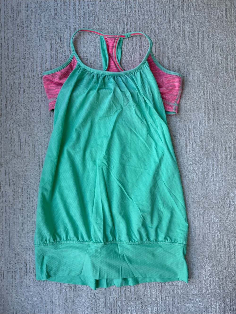 lululemon athletica Teal Tank with Pink Shelf Bra